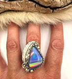 No.6 Aurora Opal Ring Finished to Size or as a Pendant/Necklace