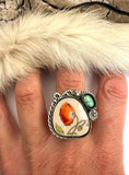 No.5 Poppy Plate Ring Finished to Size or as a Pendant/Necklace