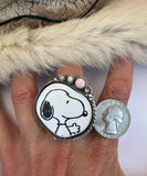 Snoopy Plate Ring Finished to Size or as a Pendant/Necklace