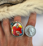 Football Plate Ring Finished to Size or as a Pendant/Necklace