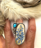 No.9 Bluebonnet Plate Ring Finished to Size or as a Pendant/Necklace