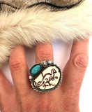 Dino Plate Ring Finished to Size or as a Pendant/Necklace