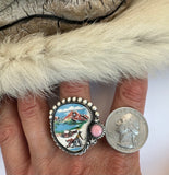 Cowboy Dragging Saddle Plate Ring Finished to Size or as a Pendant/Necklace