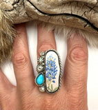 No. 1 Bluebonnet Plate Ring Finished to Size or as a Pendant/Necklace