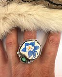 Columbine Plate Ring Finished to Size or as a Pendant/Necklace