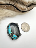 No.4 Blackjack Turquoise Ring Finished to Size or as a Pendant/Necklace