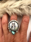 No.3 Corgi Plate Ring Finished to Size or as a Pendant/Necklace