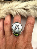 No.4 Corgi Plate Ring Finished to Size or as a Pendant/Necklace