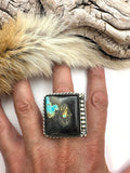 No.3 Blackjack Turquoise Ring Finished to Size or as a Pendant/Necklace