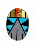 No.4 Southwest Inlay Ring Finished to Size or as a Pendant/Necklace