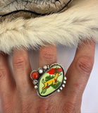 Deer Plate Ring Finished to Size or as a Pendant/Necklace