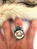 No.1 Bison Plate Ring Finished to Size or as a Pendant/Necklace