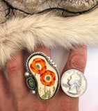 No.2 Poppy Plate Ring Finished to Size or as a Pendant/Necklace