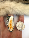 No.1 Wheat Plate Ring Finished to Size or as a Pendant/Necklace
