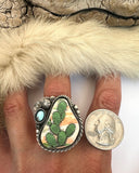 No.4 Cactus Plate Ring Finished to Size or as a Pendant/Necklace