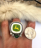 John Deere Plate Ring Finished to Size or as a Pendant/Necklace