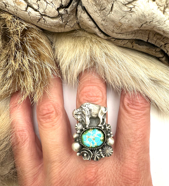 Sterling Bison Ring Finished to Size or as a Pendant/Necklace