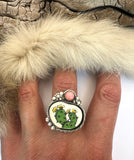 No.7 Cactus Plate Ring Finished to Size or as a Pendant/Necklace