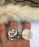 No.2 Sheep Plate Ring Finished to Size or as a Pendant/Necklace