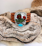 Cactus Cuff Leather Bracelet