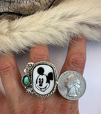 No.2 Mickey Mouse Plate Ring Finished to Size or as a Pendant/Necklace