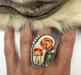No.6 Poppy Plate Ring Finished to Size or as a Pendant/Necklace