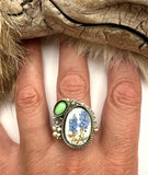 No. 11 Bluebonnet Plate Ring Finished to Size or as a Pendant/Necklace