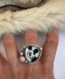No.1 Mickey Mouse Plate Ring Finished to Size or as a Pendant/Necklace
