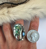 No.2 Palm Tree Plate Ring Finished to Size or as a Pendant/Necklace
