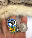 Windmill Plate Ring Finished to Size or as a Pendant/Necklace