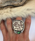 Tombstone Plate Ring Finished to Size or as a Pendant/Necklace