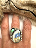 No. 7 Bluebonnet Plate Ring Finished to Size or as a Pendant/Necklace