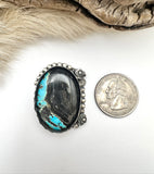 No.4 Blackjack Turquoise Ring Finished to Size or as a Pendant/Necklace