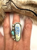 No. 2 Bluebonnet Plate Ring Finished to Size or as a Pendant/Necklace