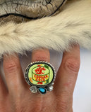 Cougar Gold Plate Ring Finished to Size or as a Pendant/Necklace