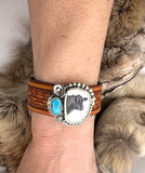 No. 2 Black Angus Cuff Leather Bracelet
