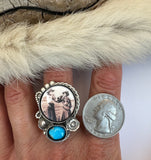 No.4 Boozing Cowgirl Plate Ring Finished to Size or as a Pendant/Necklace