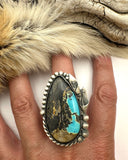 No.2 Blackjack Turquoise Ring Finished to Size or as a Pendant/Necklace