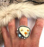 No.3 Poppy Plate Ring Finished to Size or as a Pendant/Necklace