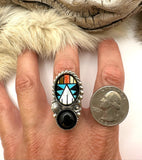 No.1 Southwest Inlay Ring Finished to Size or as a Pendant/Necklace