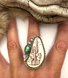 Tinkling Dog Plate Ring Finished to Size or as a Pendant/Necklace