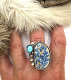 No.7 Bluebonnet Plate Ring Finished to Size or as a Pendant/Necklace