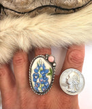 No.2 Bluebonnet Plate Ring Finished to Size or as a Pendant/Necklace