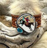 No.1 Bucking Horse Leather Bracelet