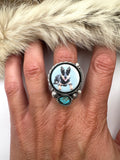 No.1 Blue Heeler Plate Ring Finished to Size or as a Pendant/Necklace