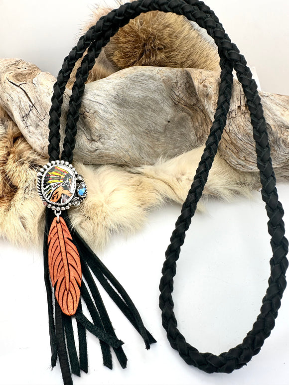 Chief Leather Necklace