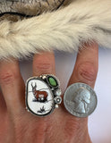 Antelope Plate Ring Finished to Size or as a Pendant/Necklace