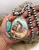 Vintage Indian Maiden Pendant (BEADS NOT INCLUDED)