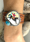 No.1 Bucking Horse Leather Bracelet