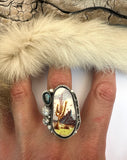 No.5 Cactus Plate Ring Finished to Size or as a Pendant/Necklace
